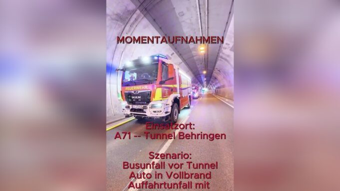 Praktyka awaryjna A71 Tunnel Behringen

