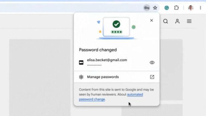 Google Chrome zmienia hasło do uszkodzenia jednego kliknięcia

