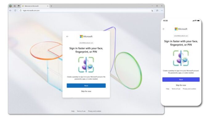 Microsoft zmienia nowe konto Passkeys

