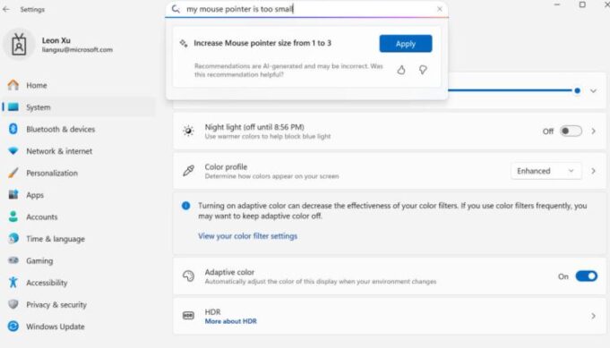 Windows 11 otrzymał model AI ustawiony przez własny system

